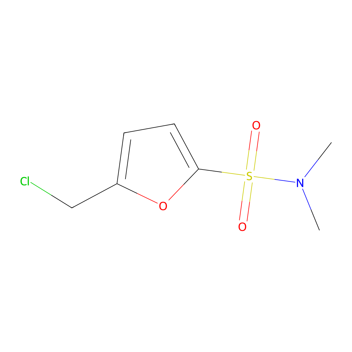 5-(chloromethyl)-N,N-dimethylfuran-2-sulfonamide molecular structure, CAS 56038-68-7