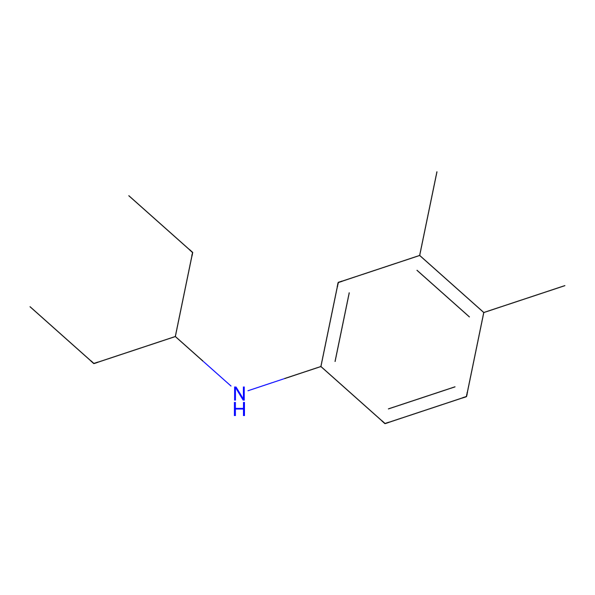 N-(1-ethylpropyl)-3,4-dimethylaniline molecular structure, CAS 56038-89-2