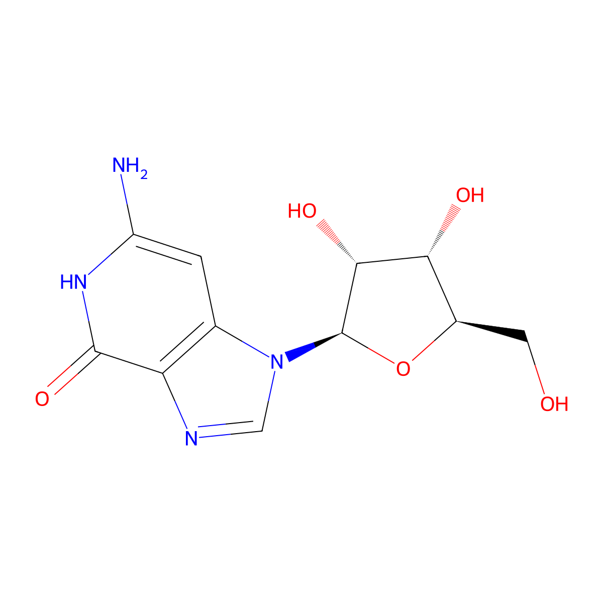 3-Deazaguanosine molecular structure, CAS 56039-11-3