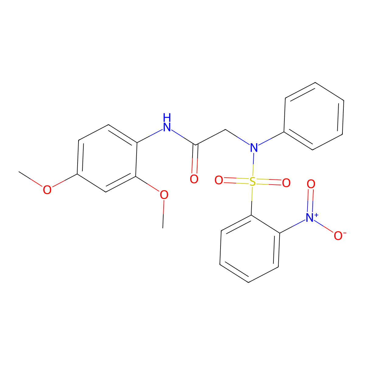 N-(2,4-dimethoxyphenyl)-2-(N-(2-nitrophenyl)sulfonylanilino)acetamide molecular structure, CAS 5604-35-3