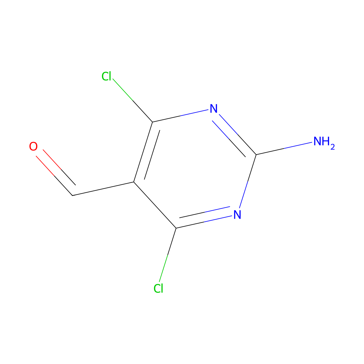 2-Amino-4,6-dichloropyrimidine-5-carboxaldehyde molecular structure, CAS 5604-46-6