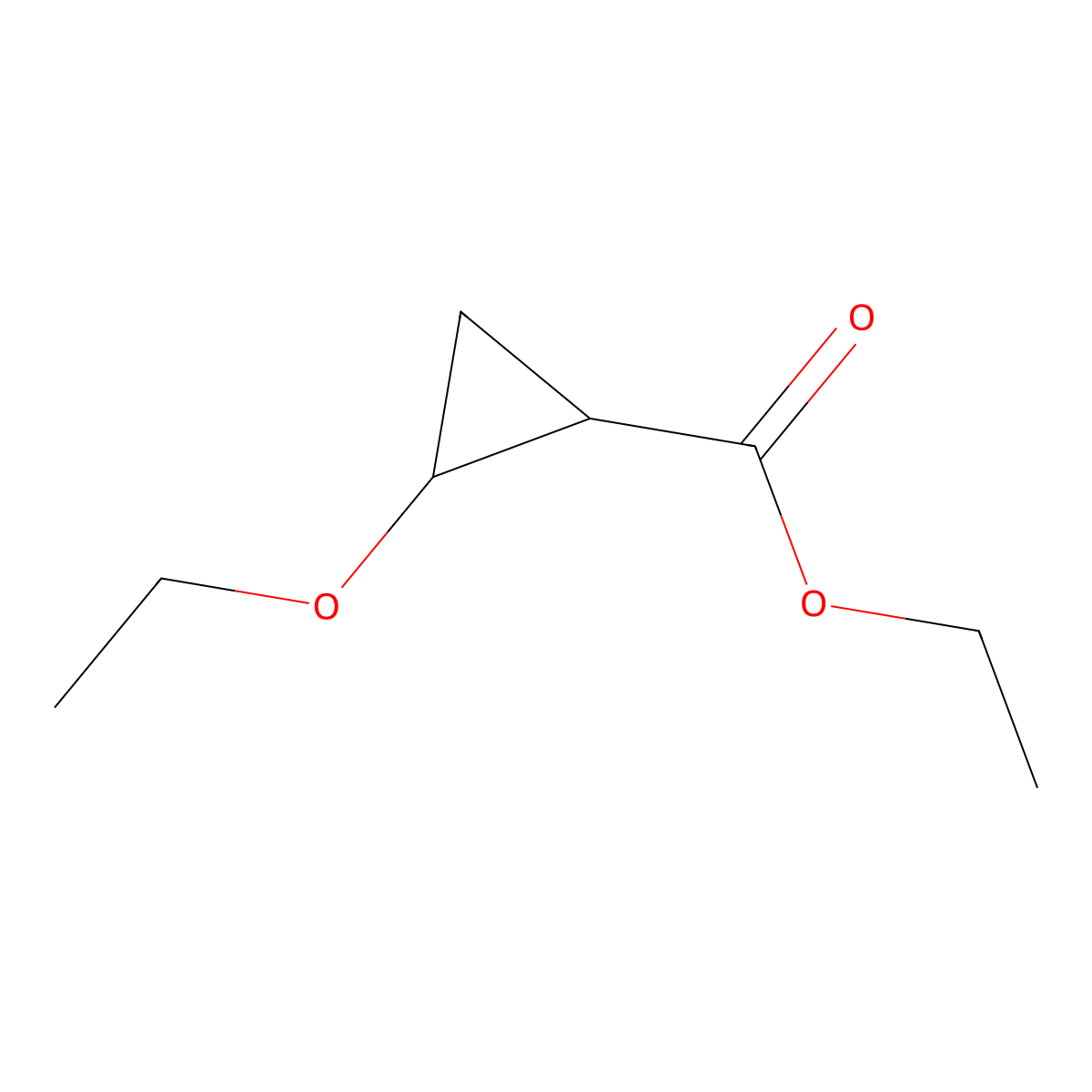 Ethyl 2-ethoxycyclopropane-1-carboxylate molecular structure, CAS 5604-58-0