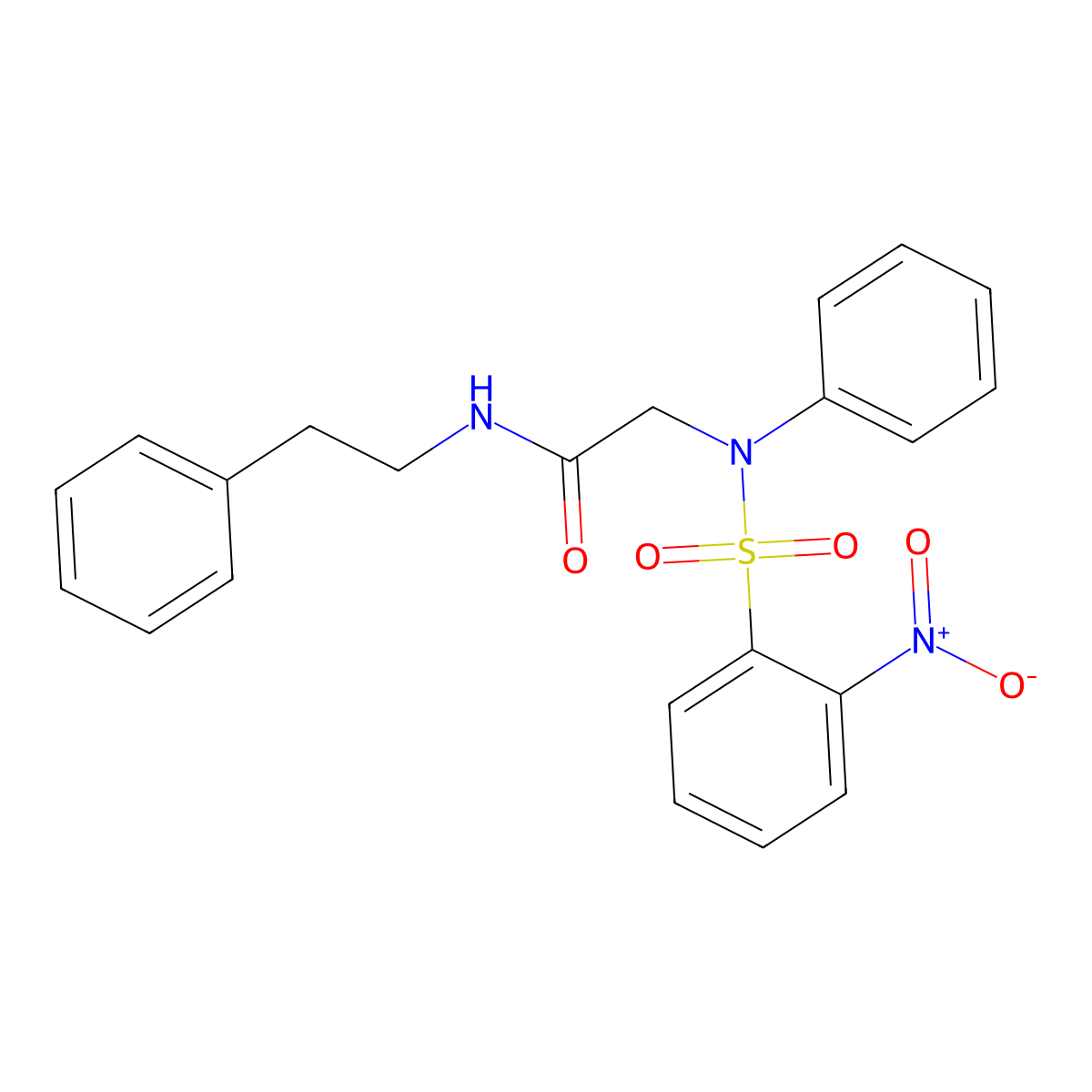 N~2~-[(2-nitrophenyl)sulfonyl]-N~2~-phenyl-N~1~-(2-phenylethyl)glycinamide molecular structure, CAS 5604-59-1