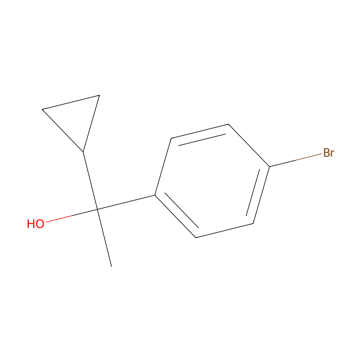 4-Bromo-alpha-cyclopropyl-alpha-methylbenzyl alcohol molecular structure, CAS 56041-75-9