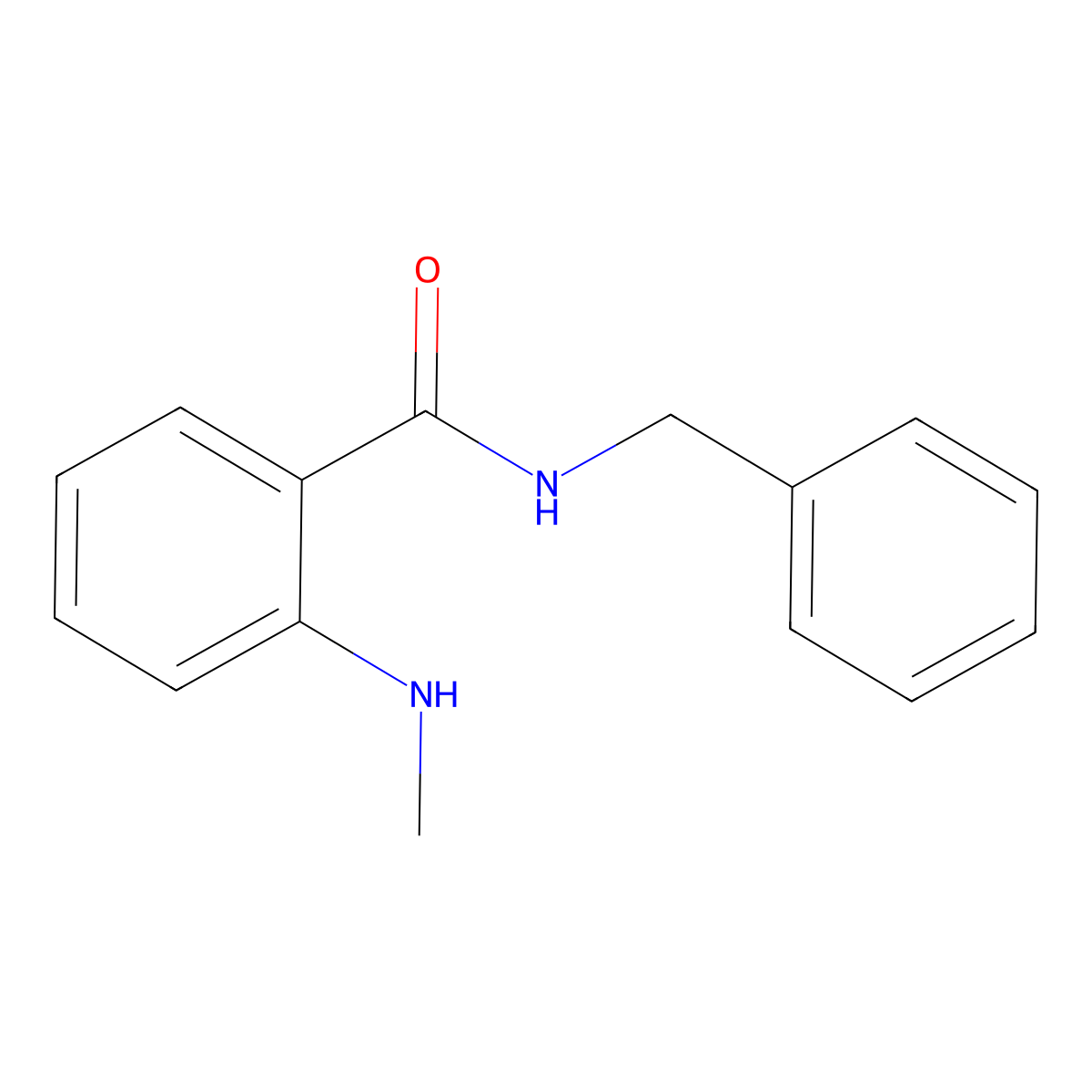N-benzyl-2-(methylamino)benzamide molecular structure, CAS 56042-78-5