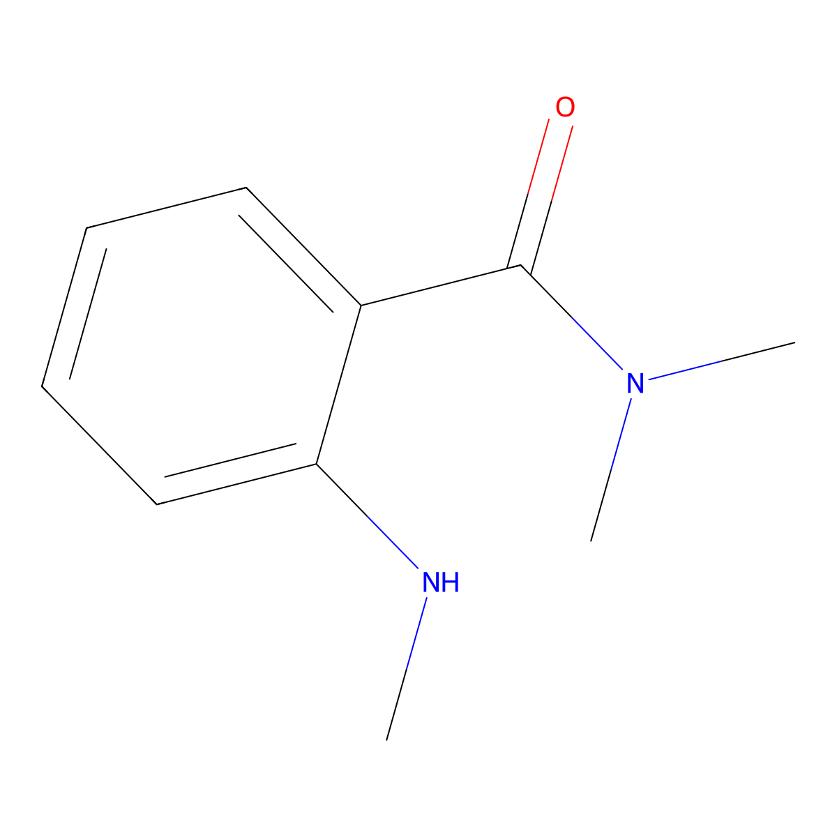 N,N-dimethyl-2-(methylamino)benzamide molecular structure, CAS 56042-84-3