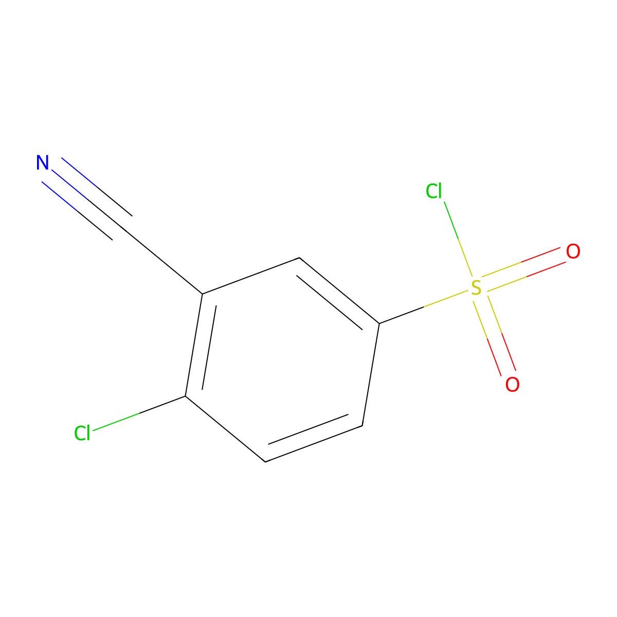 4-Chloro-3-cyanobenzene-1-sulfonyl chloride molecular structure, CAS 56044-25-8