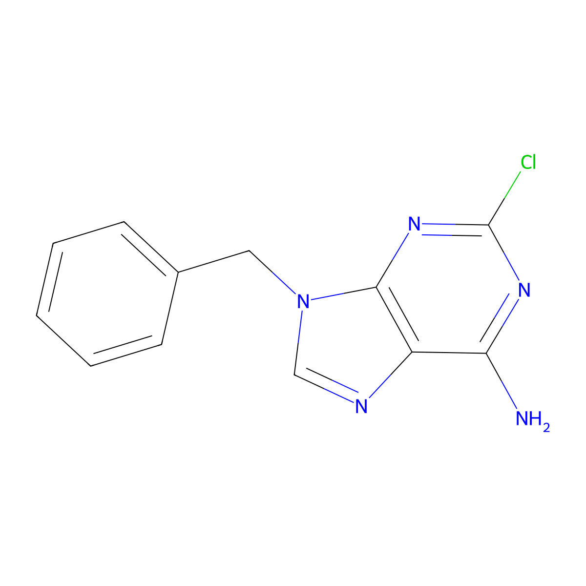 9-Benzyl-2-chloro-9h-purin-6-amine molecular structure, CAS 56046-25-4
