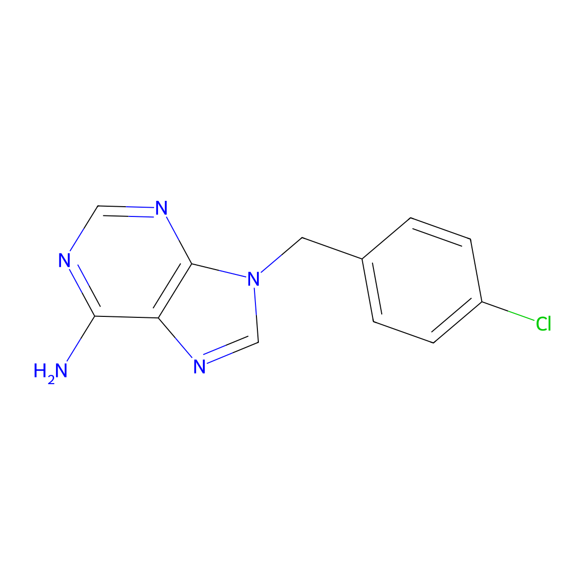 9-(4-Chlorobenzyl)-9H-purin-6-amine molecular structure, CAS 56046-27-6