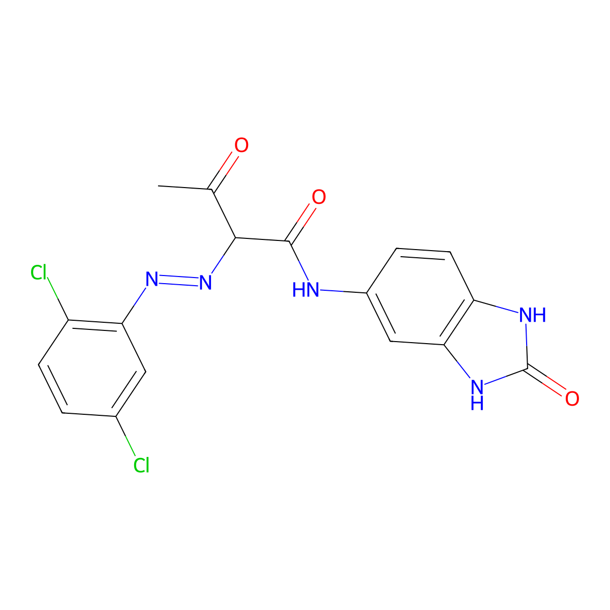 Butanamide, 2-(2-(2,5-dichlorophenyl)diazenyl)-N-(2,3-dihydro-2-oxo-1H-benzimidazol-5-yl)-3-oxo- molecular structure, CAS 56046-83-4