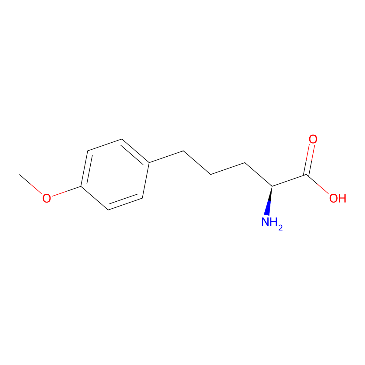 (S)-2-Amino-5-(4-methoxyphenyl)pentanoic acid molecular structure, CAS 56047-44-0