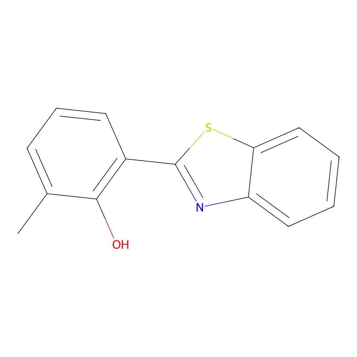 2-(2-Benzothiazolyl)-6-methylphenol molecular structure, CAS 56048-53-4