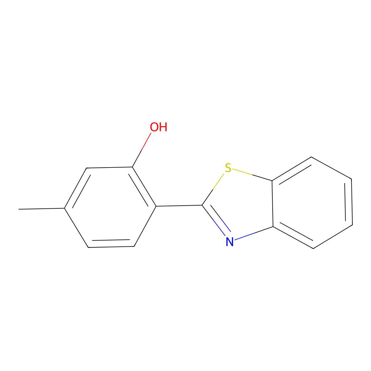 2-(2-Benzothiazolyl)-5-methylphenol molecular structure, CAS 56048-54-5