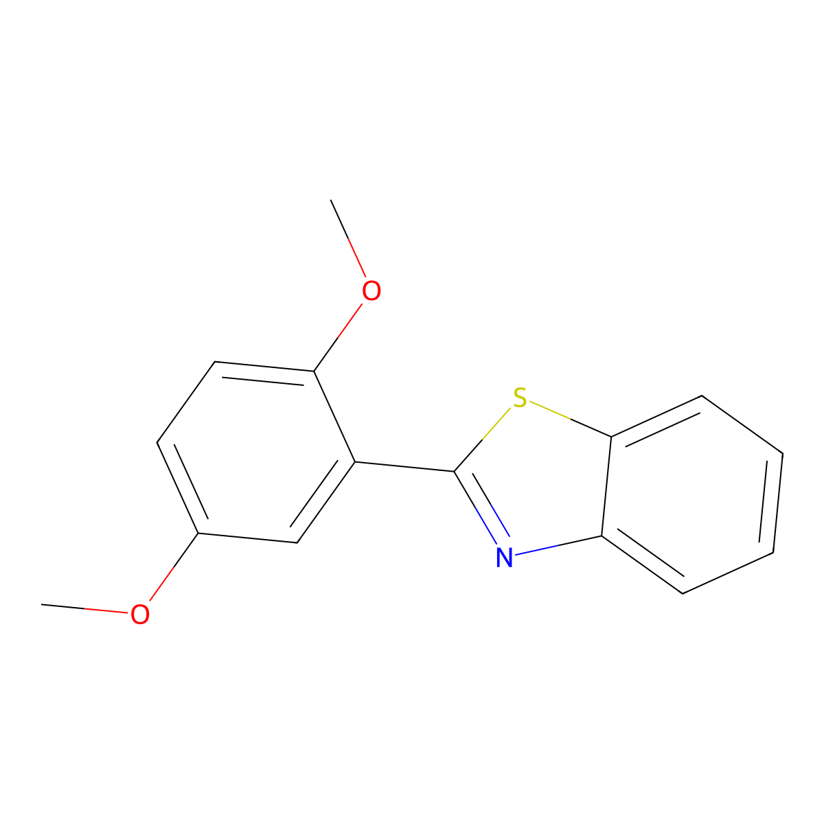 2-(2,5-Dimethoxyphenyl)benzo[d]thiazole molecular structure, CAS 56048-60-3
