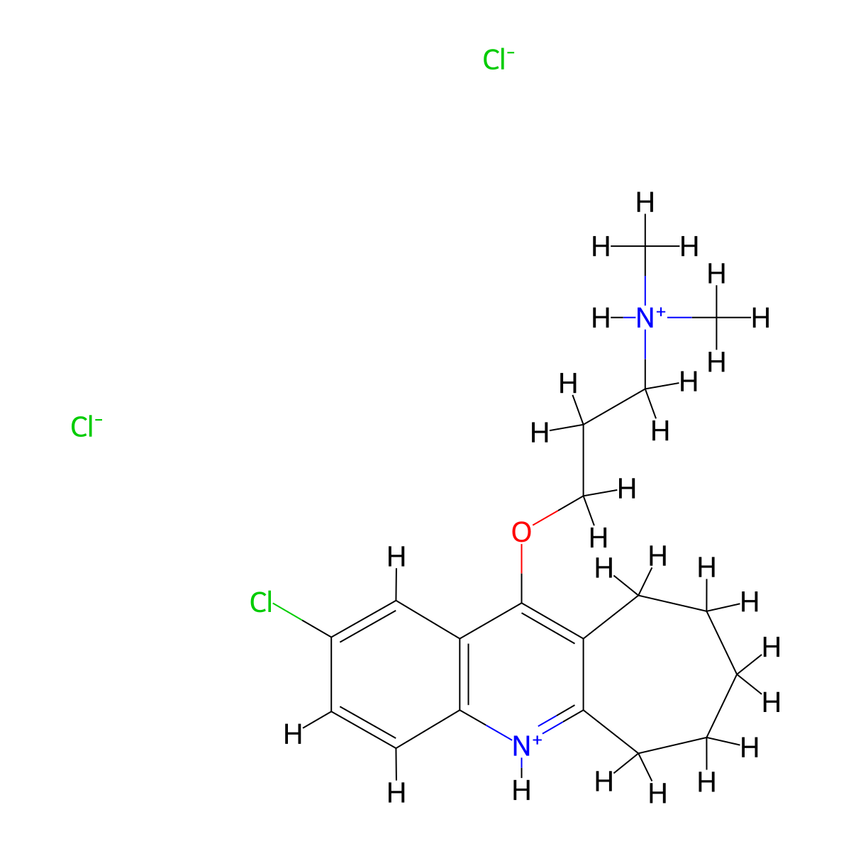 6H-Cyclohepta(b)quinoline, 2-chloro-11-(3-(dimethylamino)propoxy)-7,8,9,10-tetrahydro-, dihydrochloride molecular structure, CAS 5605-45-8