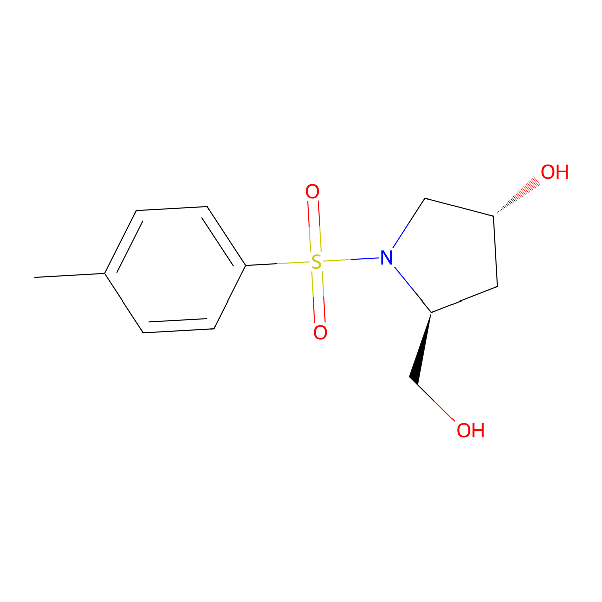 (3R,5S)-5-(hydroxymethyl)-1-tosylpyrrolidin-3-ol molecular structure, CAS 5605-46-9