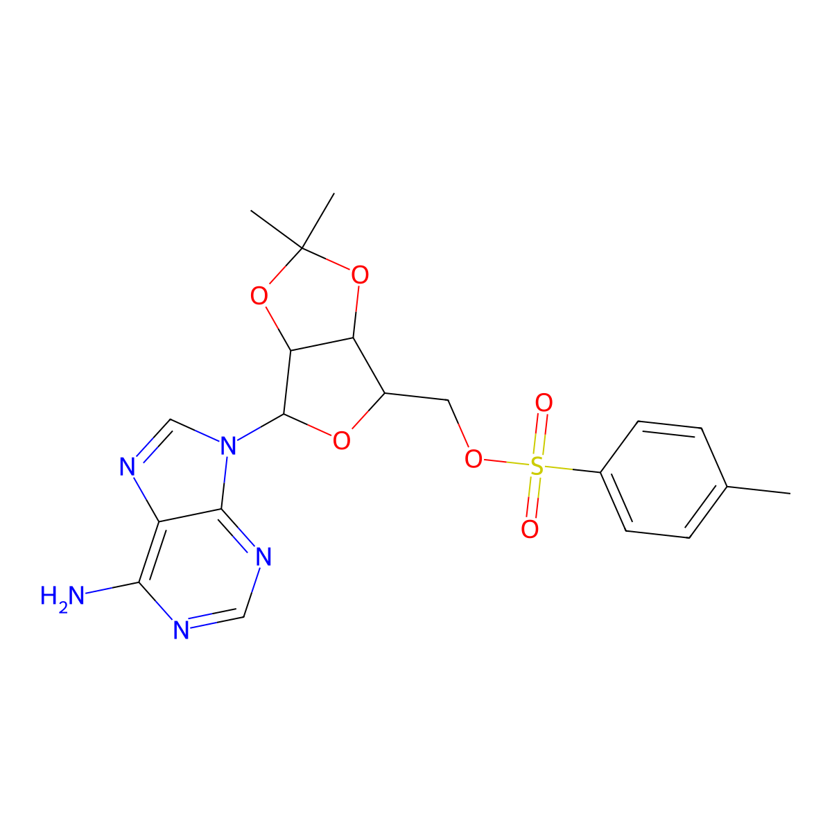 5'-O-Tosyl-2',3'-O-isopropylideneadenosine molecular structure, CAS 5605-63-0