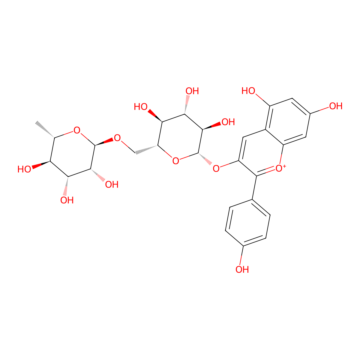 pelargonidin 3-O-rutinoside molecular structure, CAS 56054-42-3