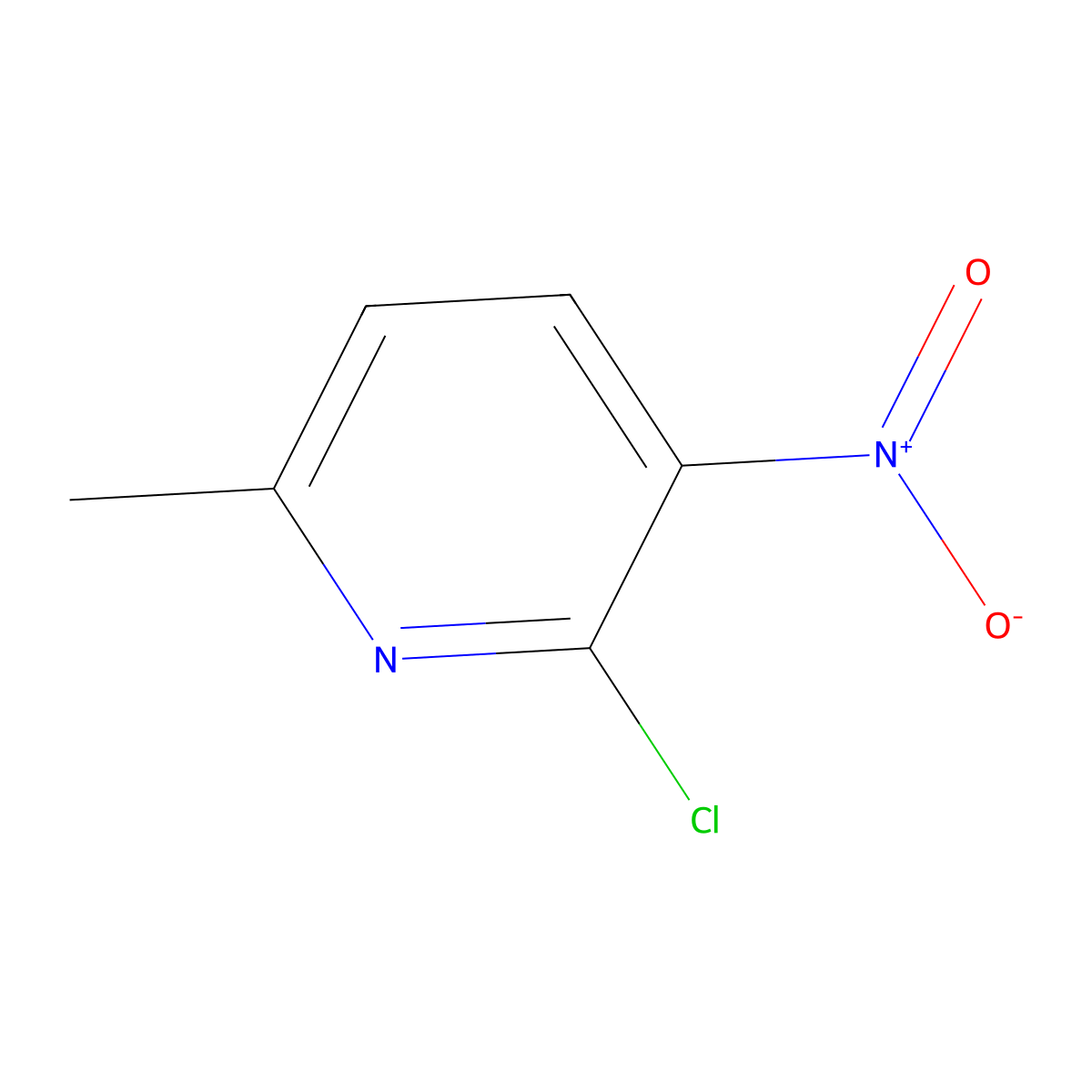 2-Chloro-6-methyl-3-nitropyridine molecular structure, CAS 56057-19-3