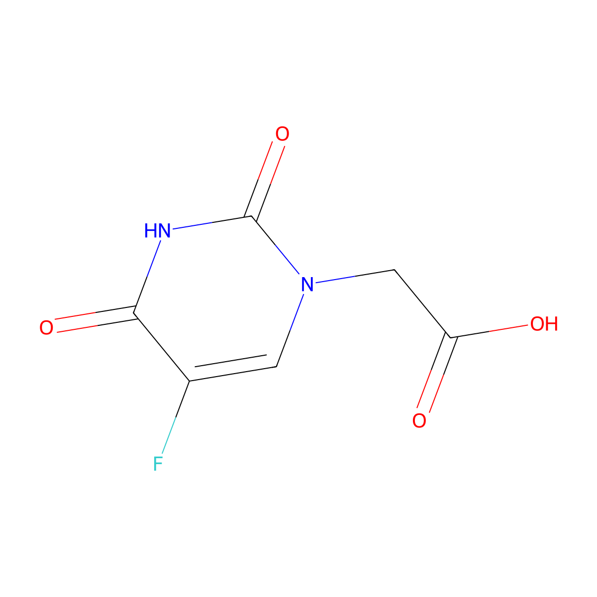 2-(5-Fluoro-2,4-dioxo-3,4-dihydropyrimidin-1(2H)-yl)acetic acid molecular structure, CAS 56059-30-4