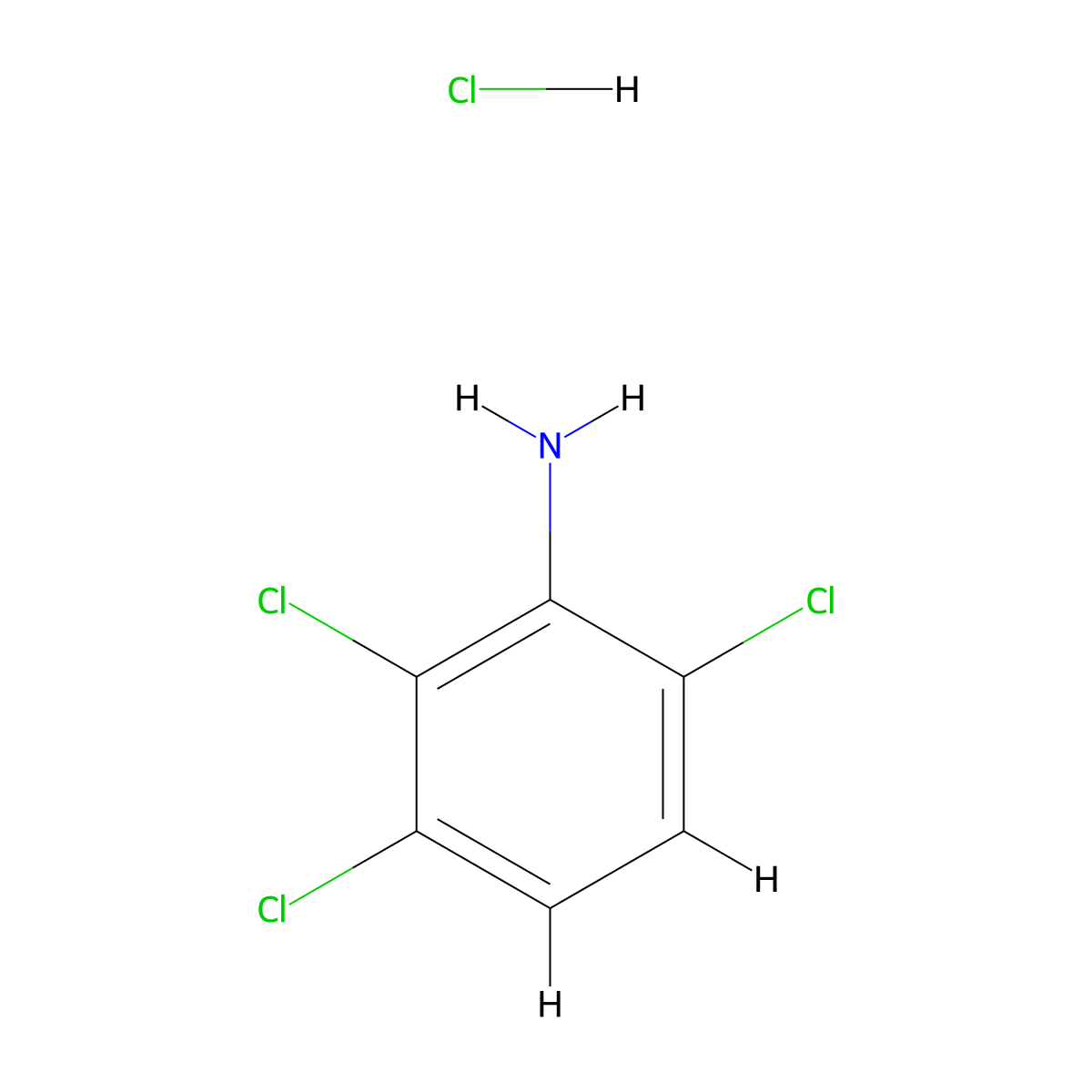 2,3,6-Trichloroaniline hydrochloride molecular structure, CAS 56059-53-1