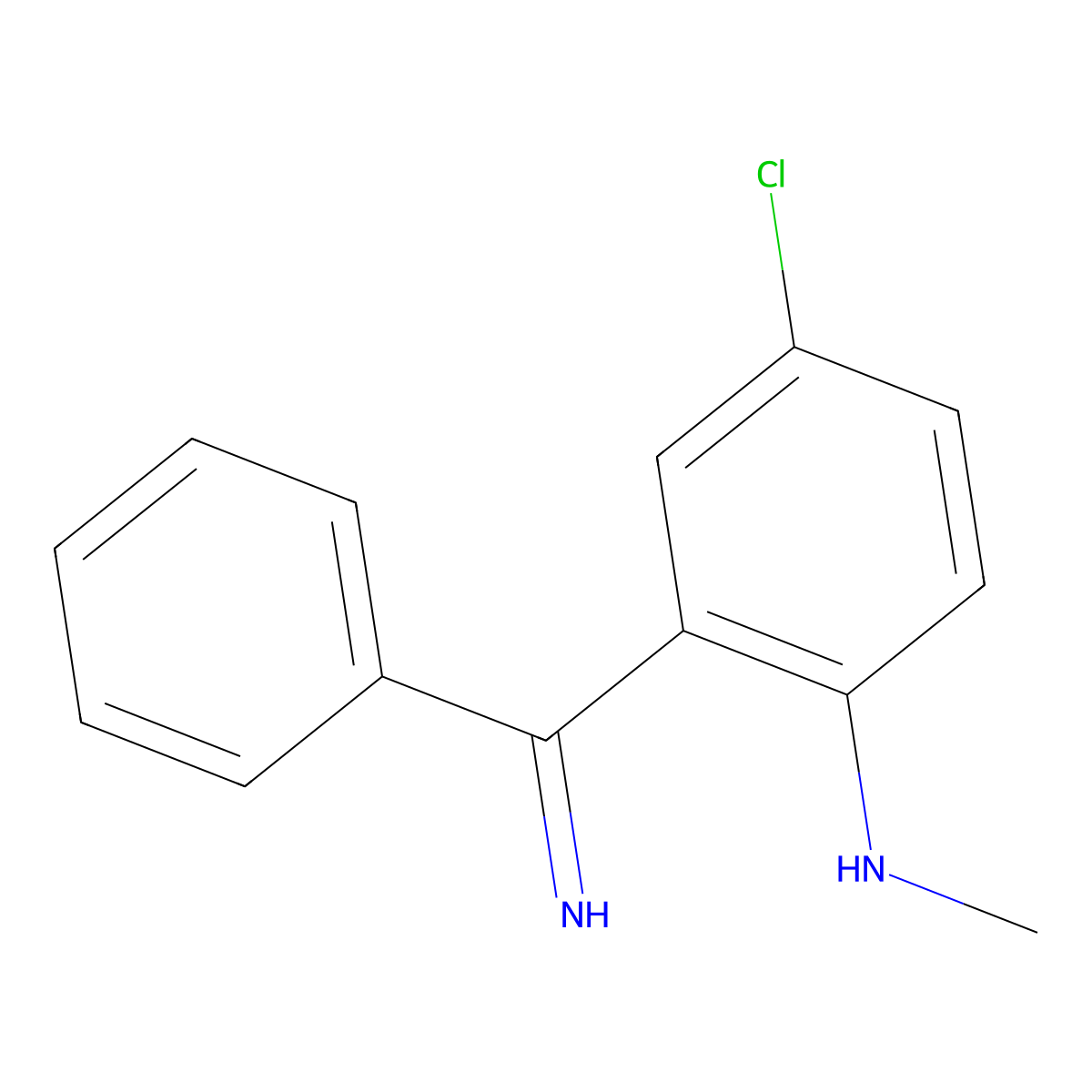 4-Chloro-2-(iminophenylmethyl)-N-methylbenzenamine molecular structure, CAS 5606-40-6