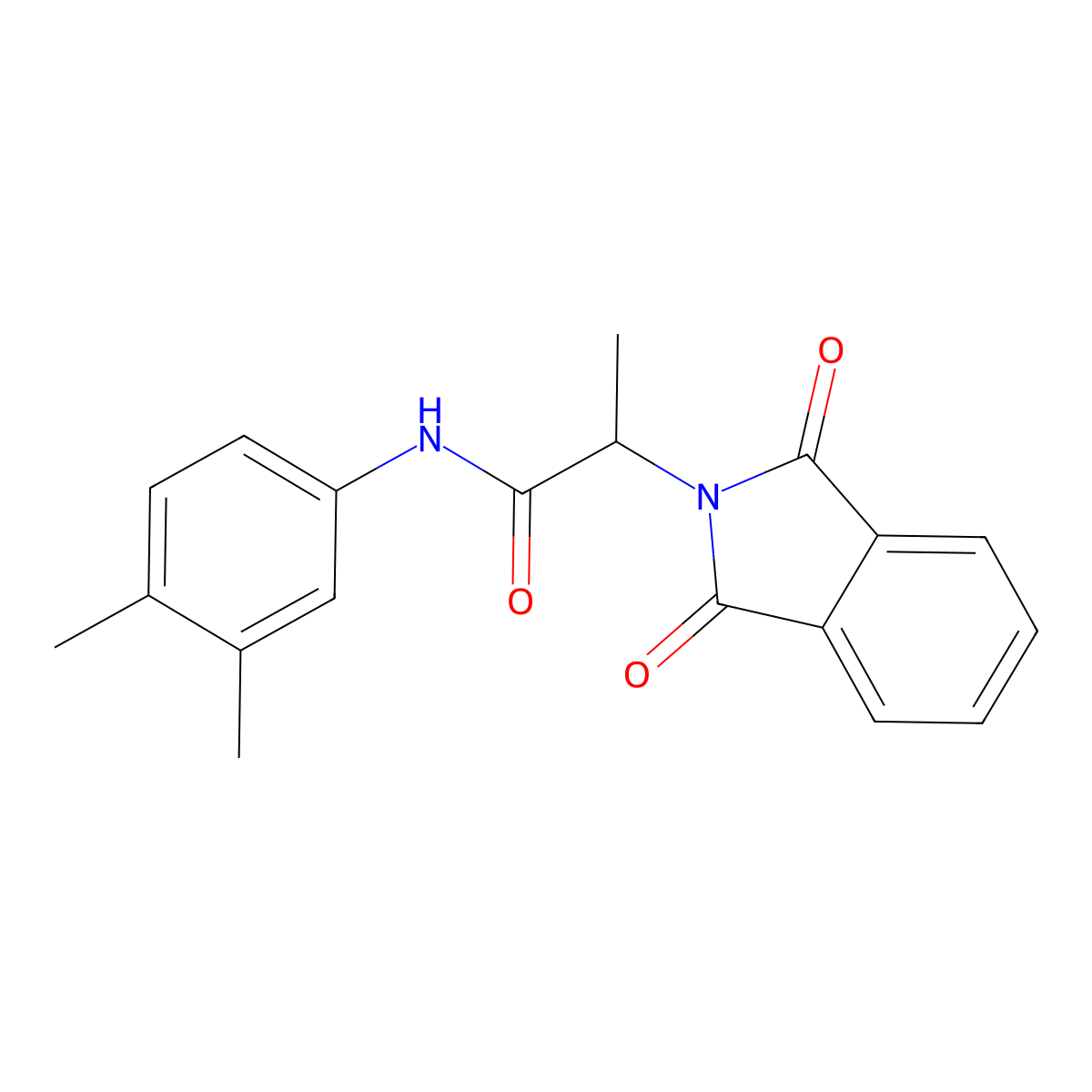 N-(3,4-Dimethyl-phenyl)-2-(1,3-dioxo-1,3-dihydro-isoindol-2-yl)-propionamide molecular structure, CAS 5606-64-4