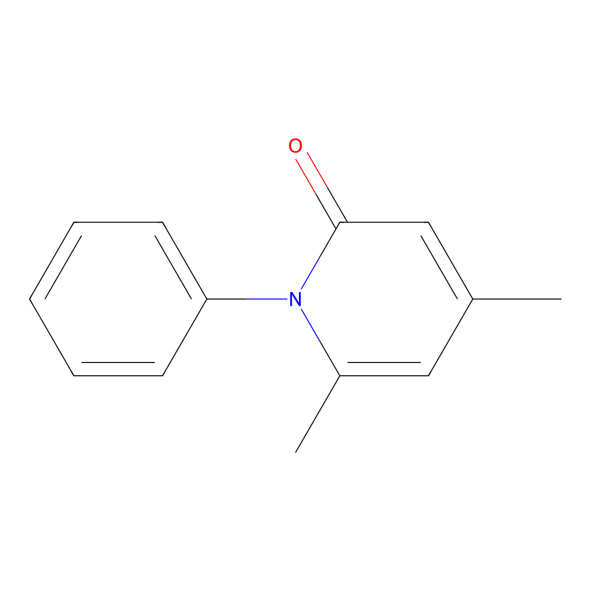 4,6-Dimethyl-1-phenyl-1,2-dihydropyridin-2-one molecular structure, CAS 56061-95-1