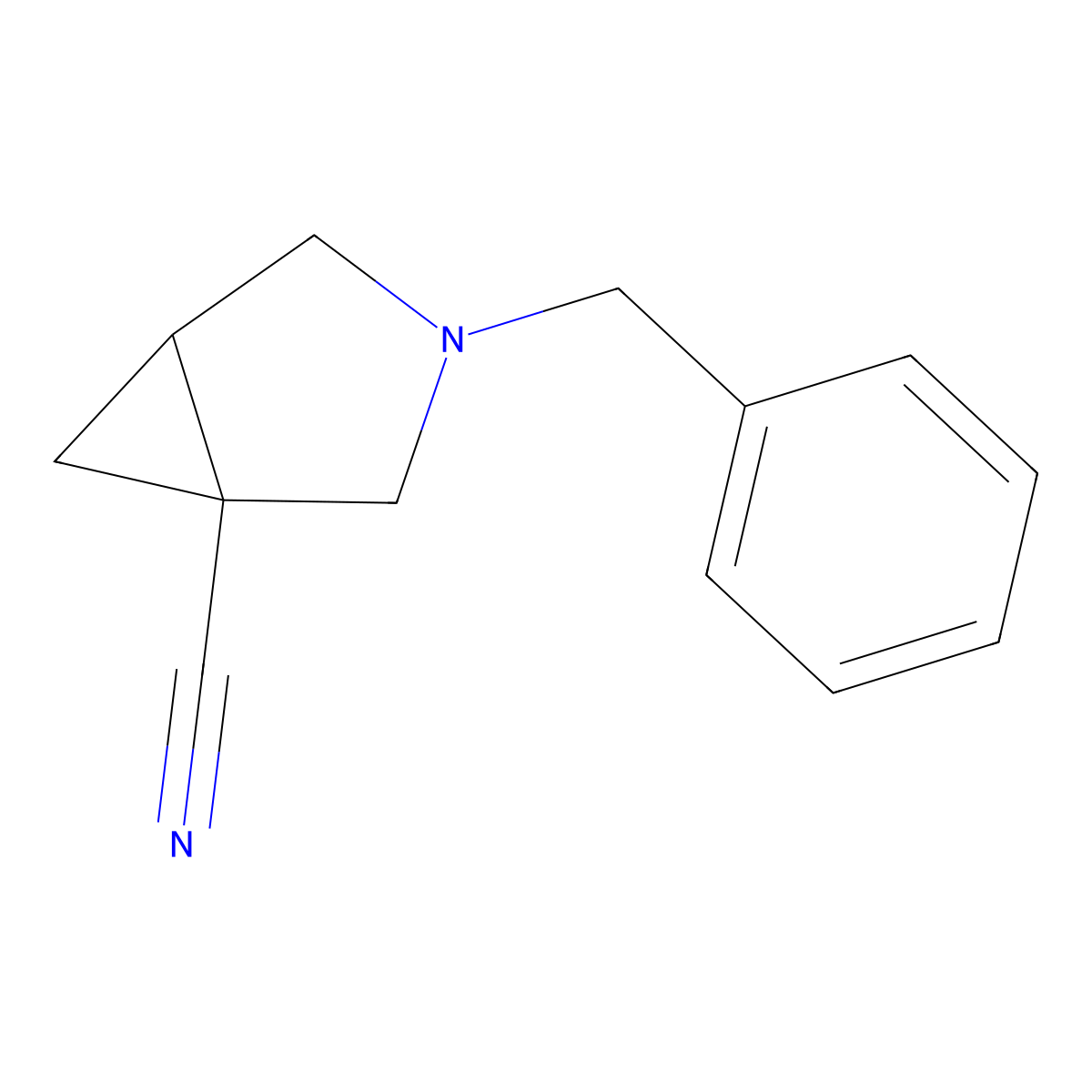3-Benzyl-3-azabicyclo[3.1.0]hexane-1-carbonitrile molecular structure, CAS 56062-59-0
