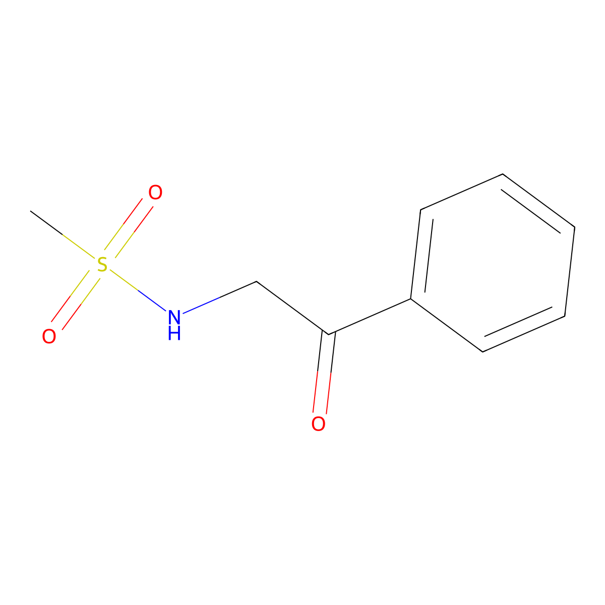 N-(2-oxo-2-phenylethyl)methanesulfonamide molecular structure, CAS 56062-81-8