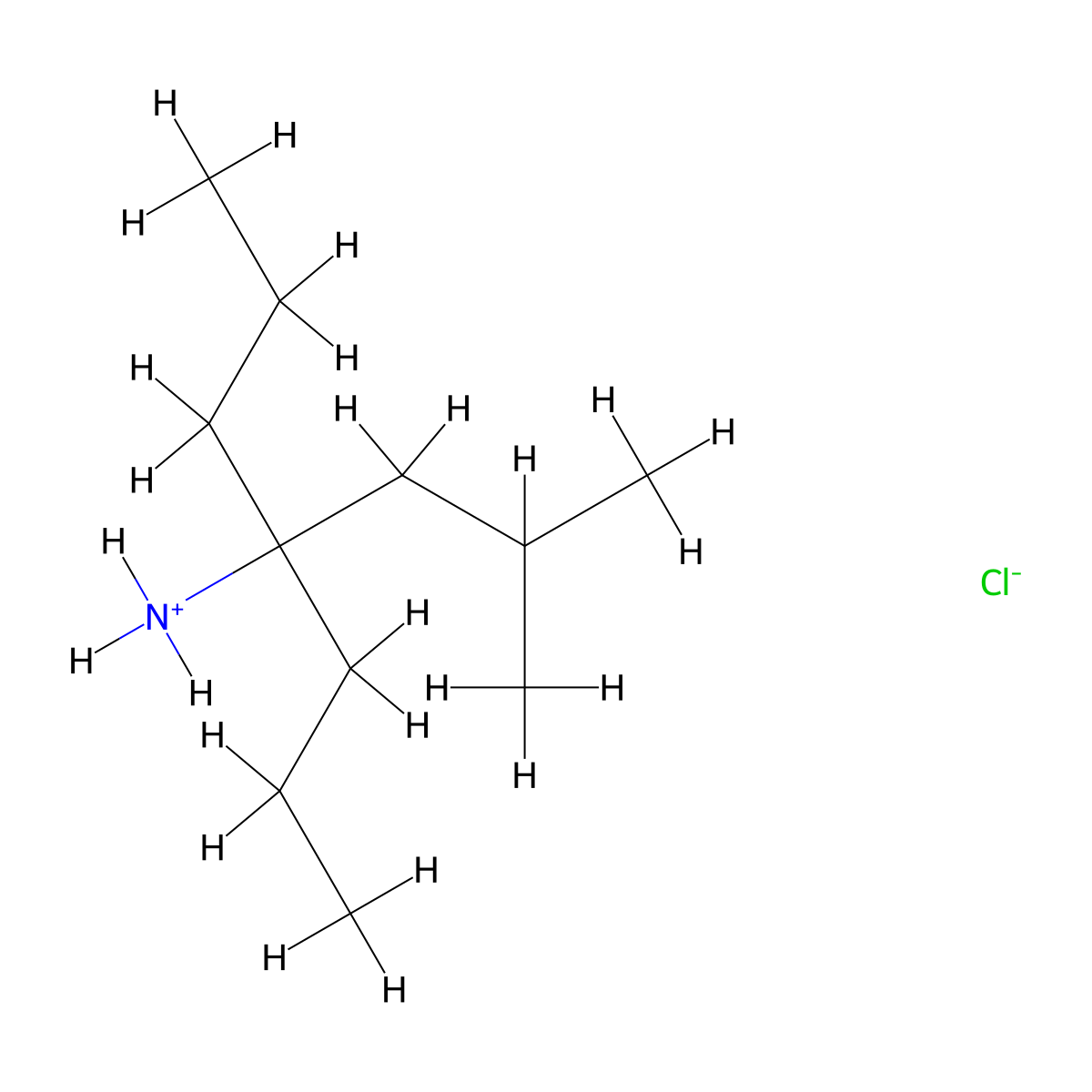 2-Methyl-4-propylheptan-4-amine--hydrogen chloride (1/1) molecular structure, CAS 56065-45-3