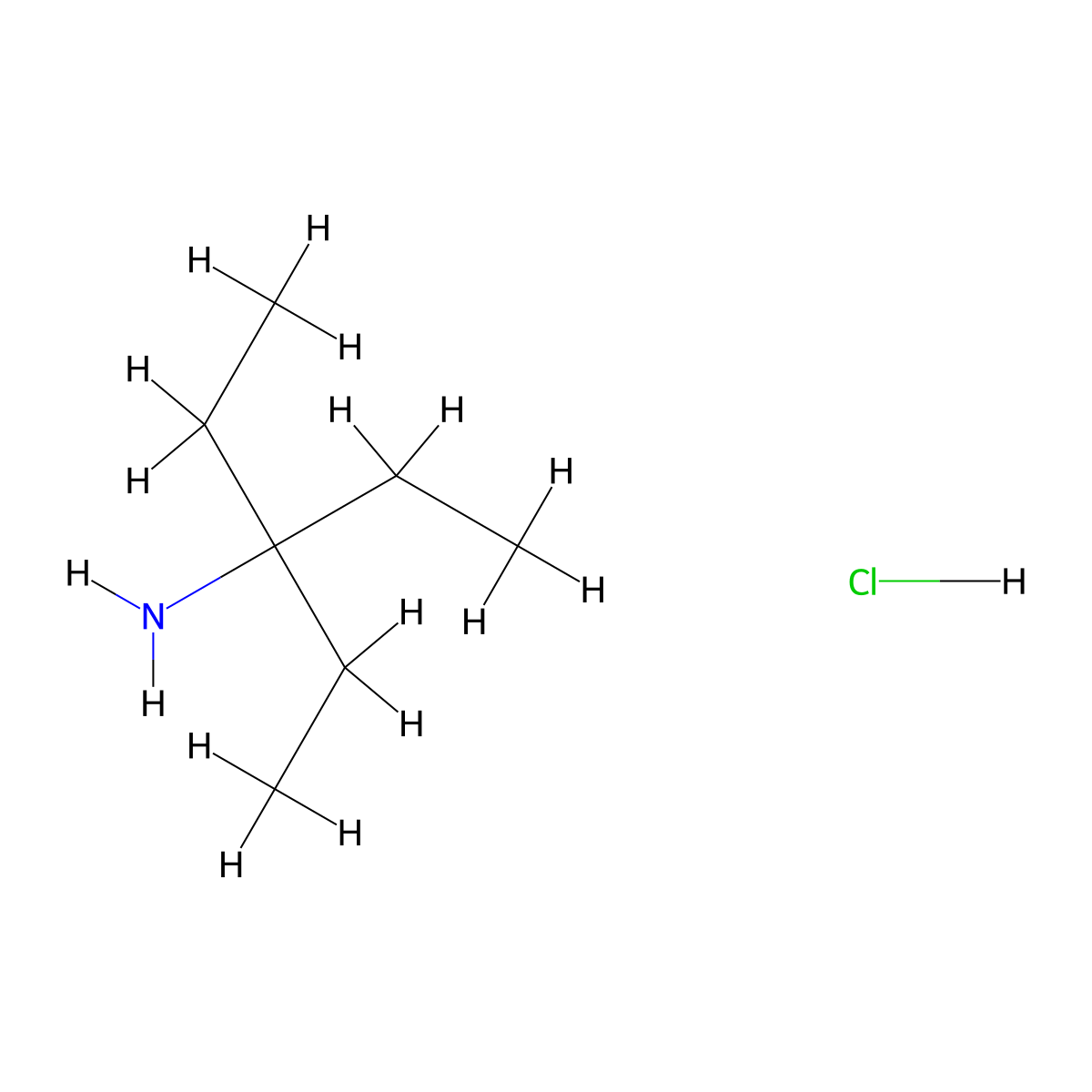3-Pentanamine, 3-ethyl-, hydrochloride molecular structure, CAS 56065-46-4