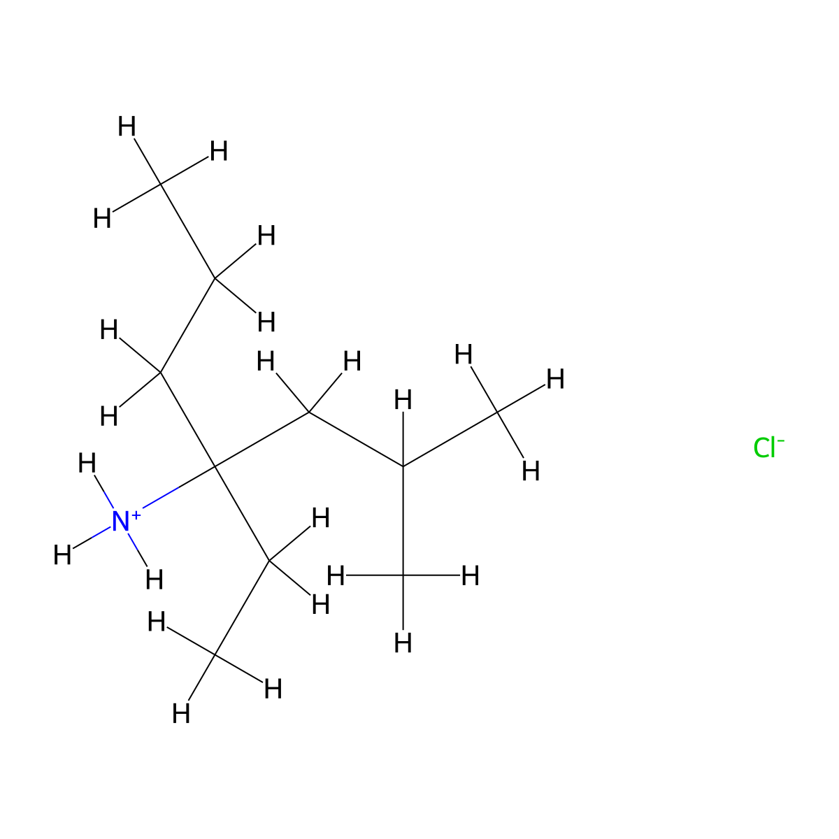 4-Ethyl-2-methylheptan-4-amine--hydrogen chloride (1/1) molecular structure, CAS 56065-49-7
