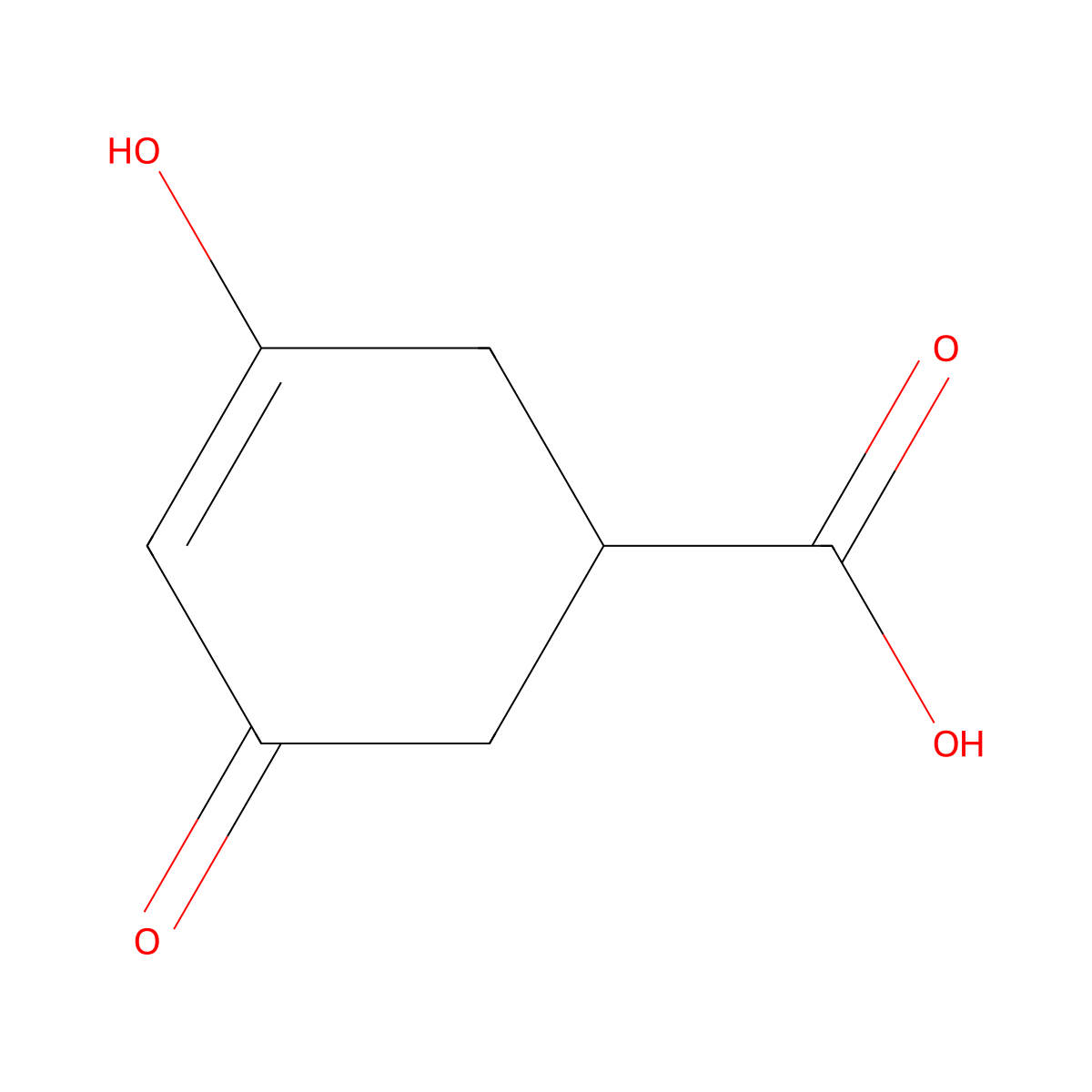 3-Hydroxy-5-oxocyclohex-3-ene-1-carboxylic acid molecular structure, CAS 56066-20-7