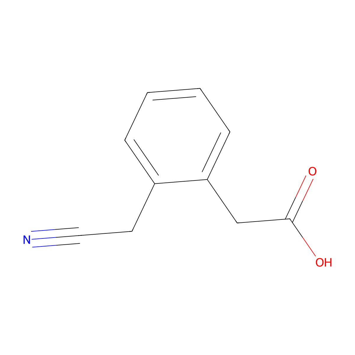 2-[2-(Cyanomethyl)phenyl]acetic acid molecular structure, CAS 56066-94-5