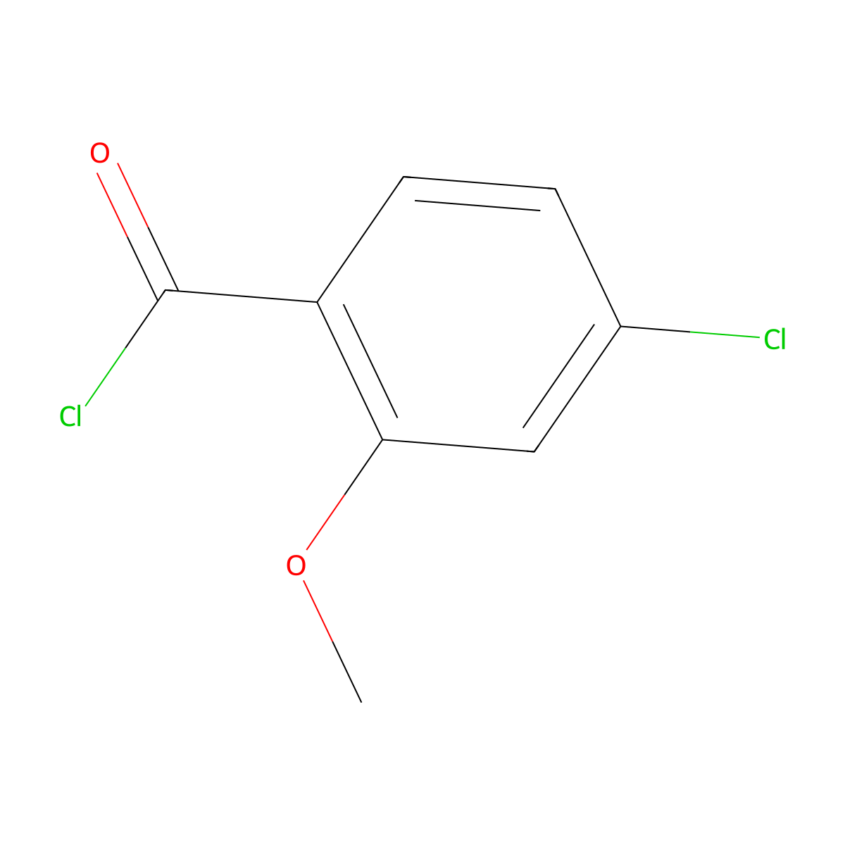 4-Chloro-2-methoxybenzoyl chloride molecular structure, CAS 5607-64-7