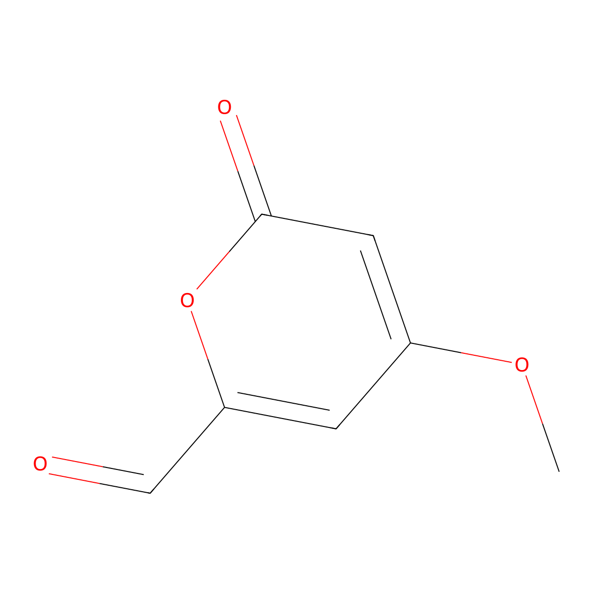 4-methoxy-2-oxo-2H-pyran-6-carbaldehyde molecular structure, CAS 56070-85-0