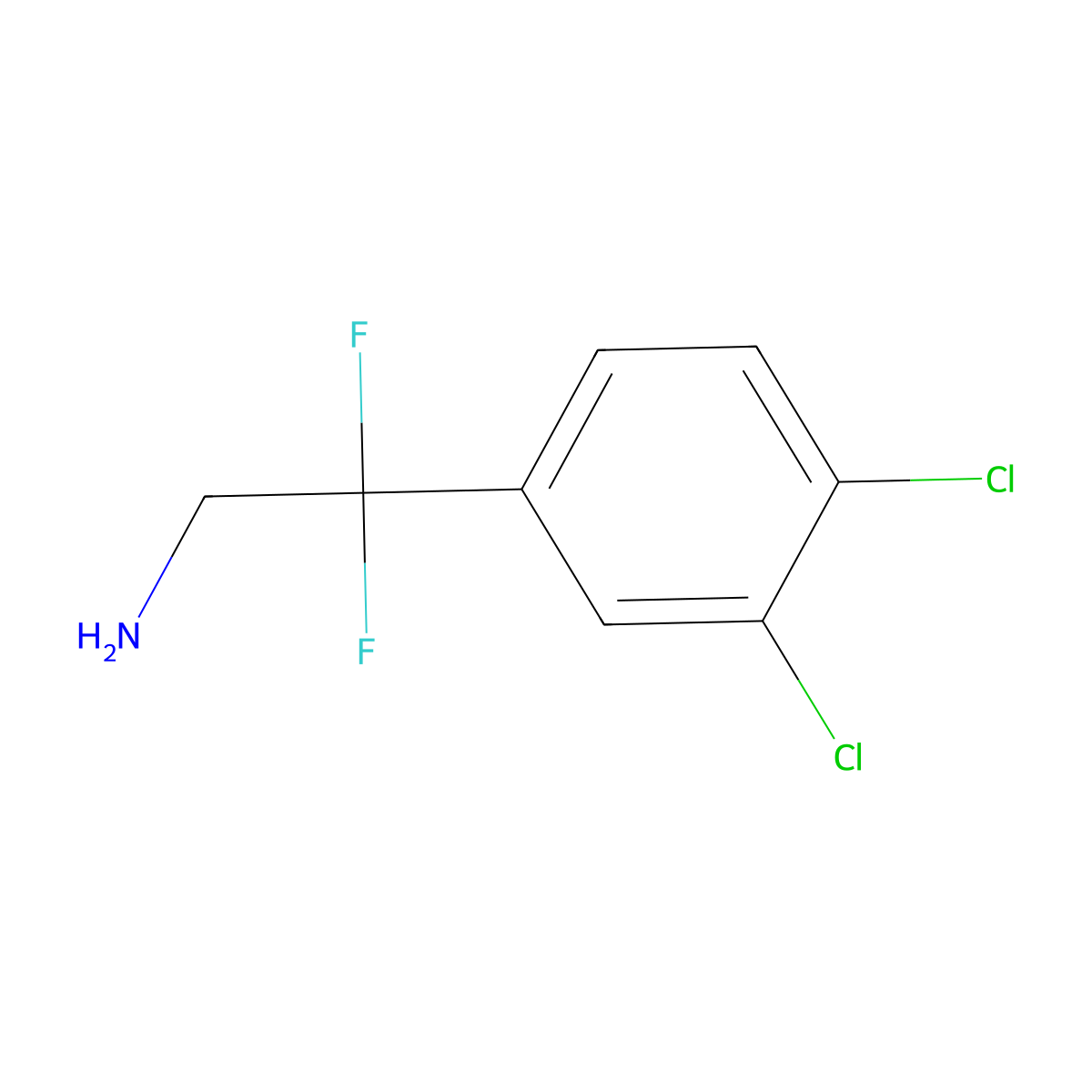 2-(3,4-Dichlorophenyl)-2,2-difluoroethan-1-amine molecular structure, CAS 56071-92-2