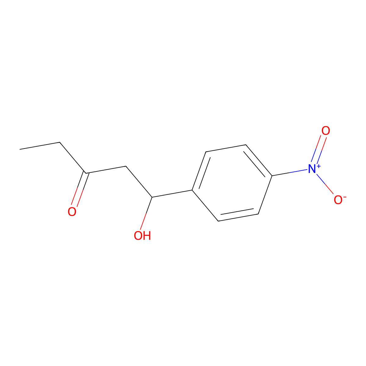 3-Pentanone, 1-hydroxy-1-(4-nitrophenyl)- molecular structure, CAS 56072-29-8