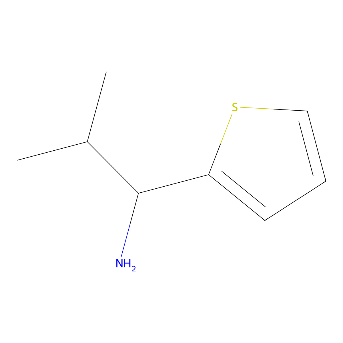 2-Methyl-1-thiophen-2-yl-propylamine molecular structure, CAS 56072-60-7