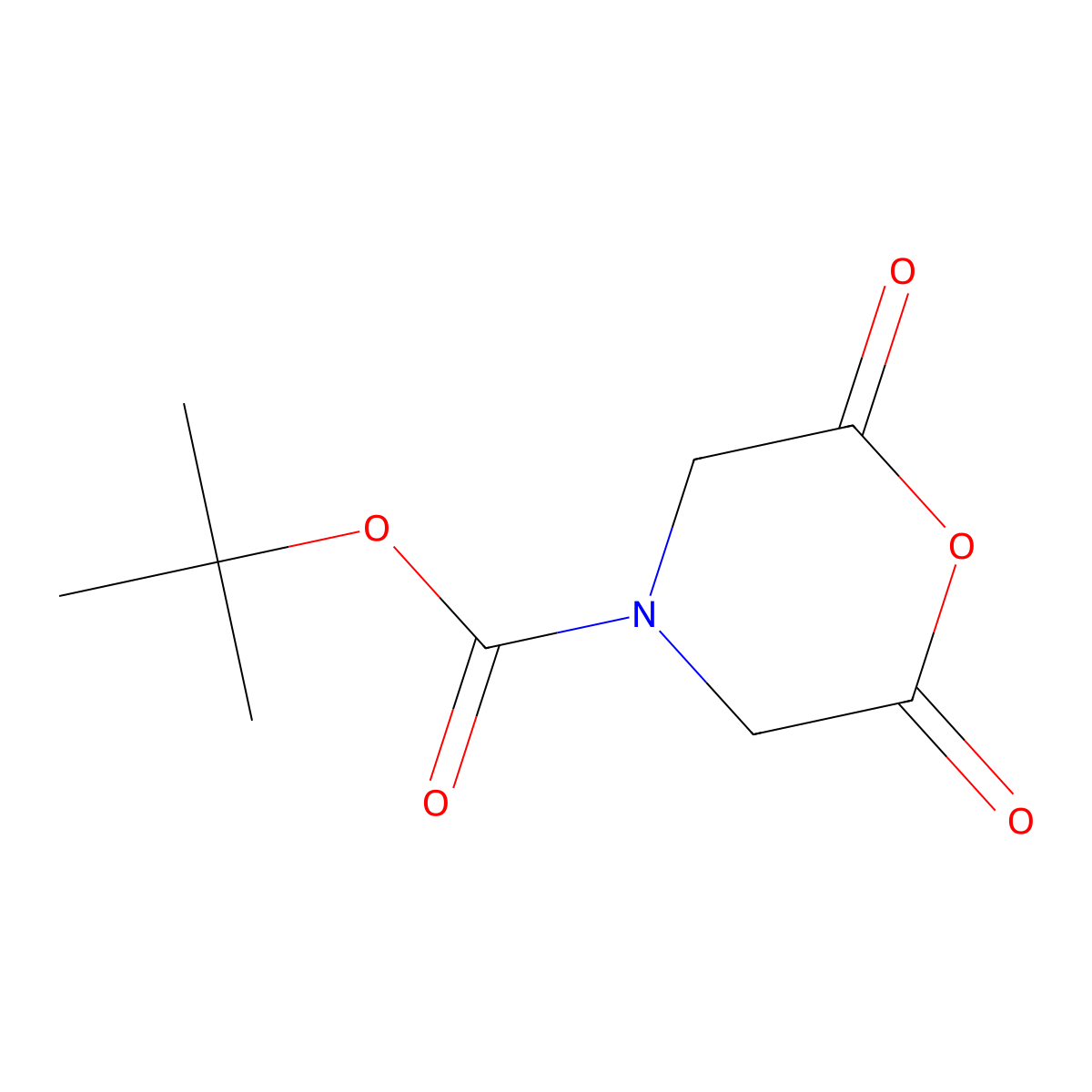 Tert-butyl 2,6-dioxomorpholine-4-carboxylate molecular structure, CAS 56074-21-6
