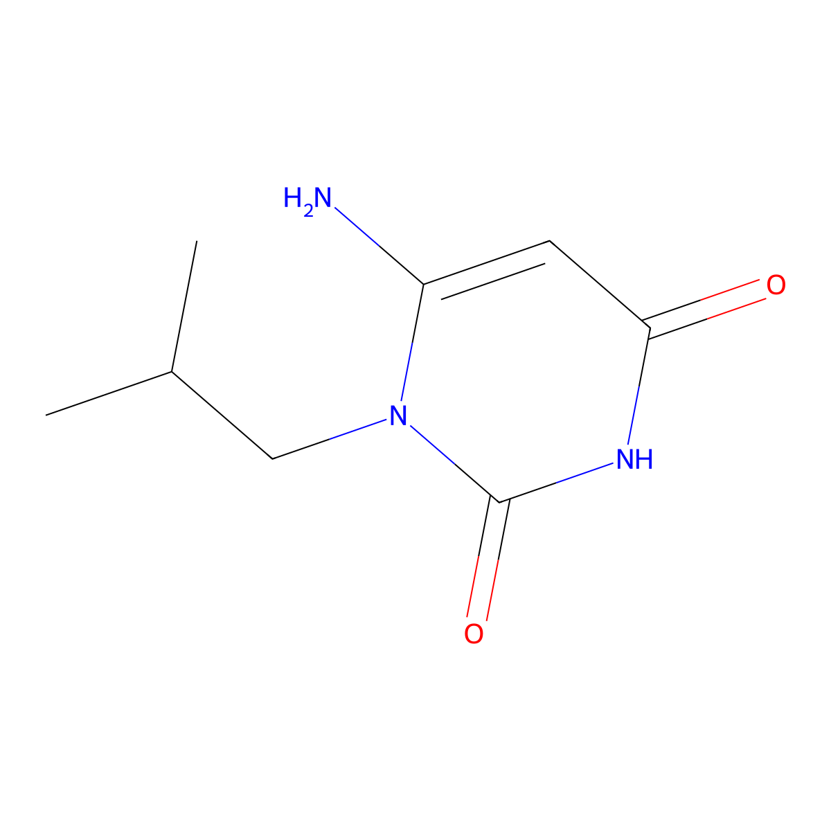 6-Amino-1-isobutyluracil molecular structure, CAS 56075-75-3
