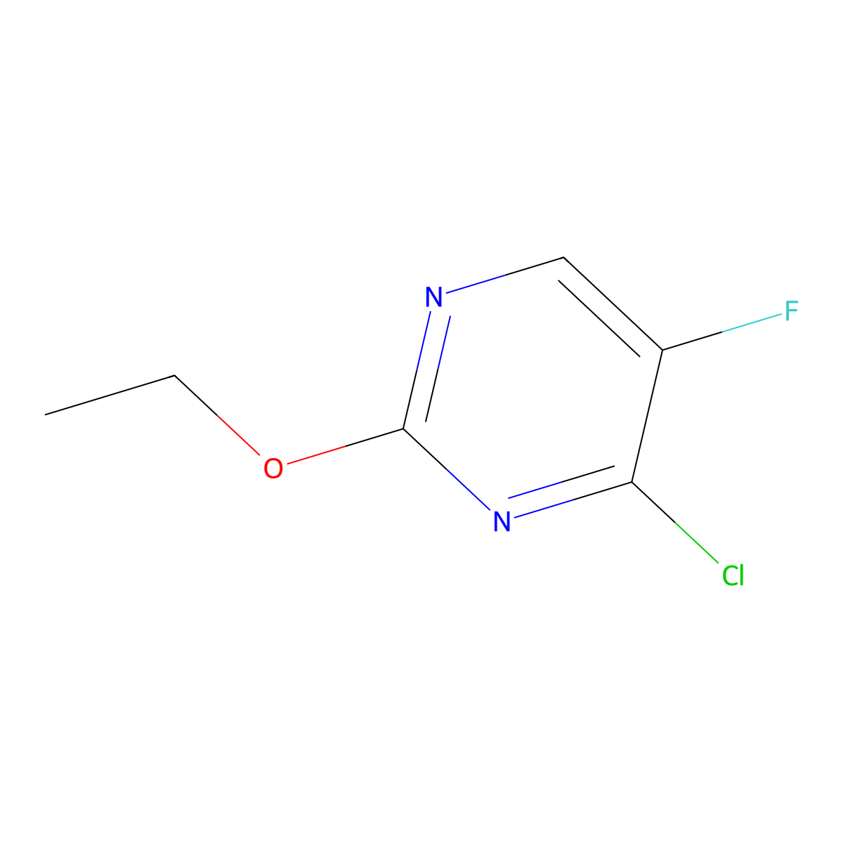 4-Chloro-2-ethoxy-5-fluoropyrimidine molecular structure, CAS 56076-20-1