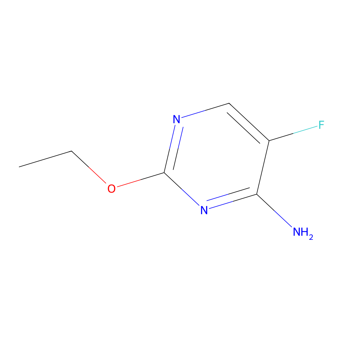 2-Ethoxy-5-fluoropyrimidin-4-amine molecular structure, CAS 56076-21-2