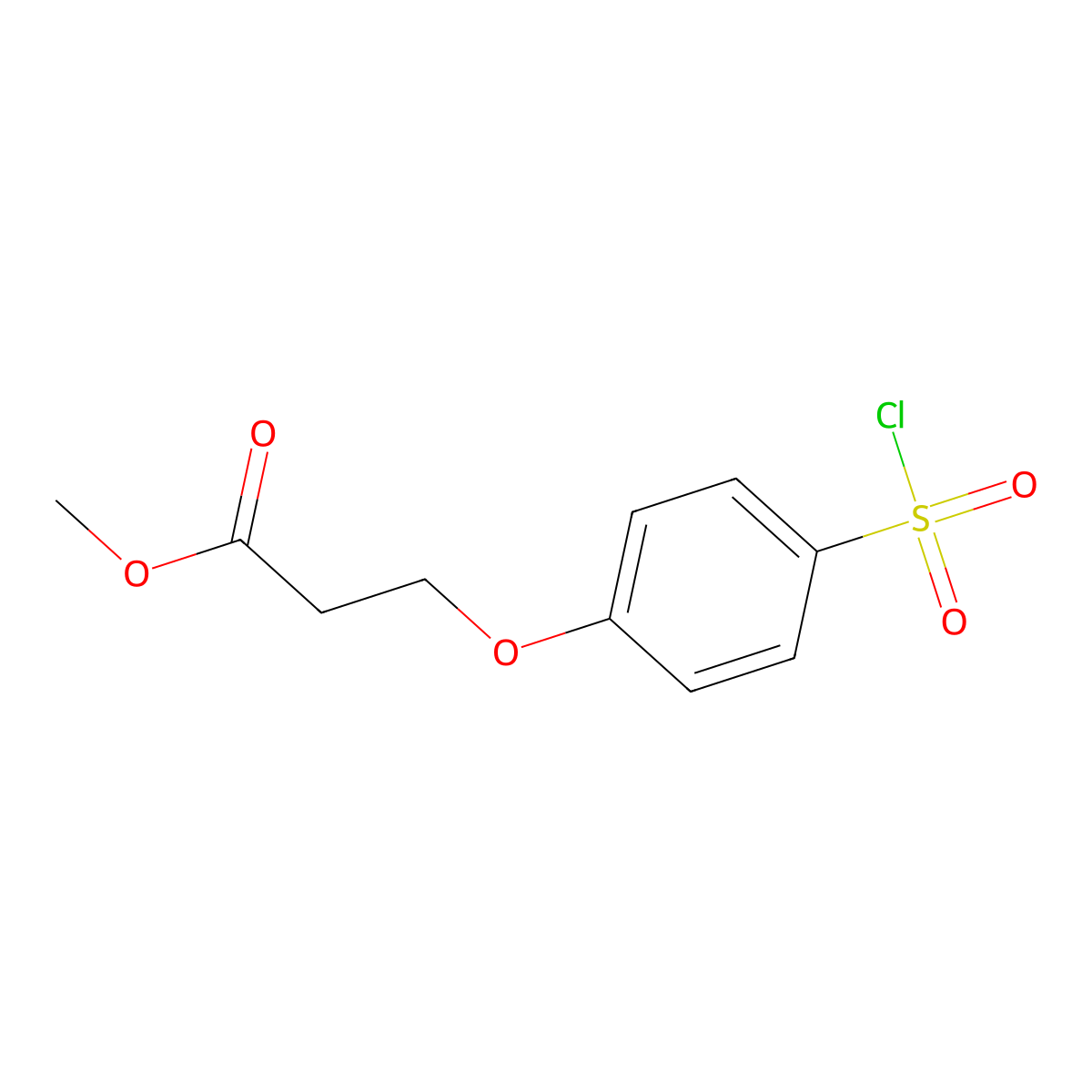 Methyl 3-[4-(chlorosulfonyl)phenoxy]propanoate molecular structure, CAS 56077-79-3