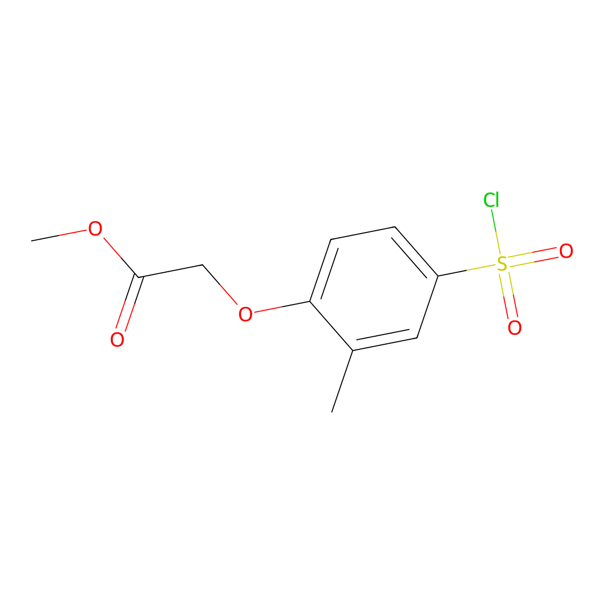 (4-Chlorosulfonyl-2-methyl-phenoxy)-acetic Acid Methyl Ester molecular structure, CAS 56077-82-8