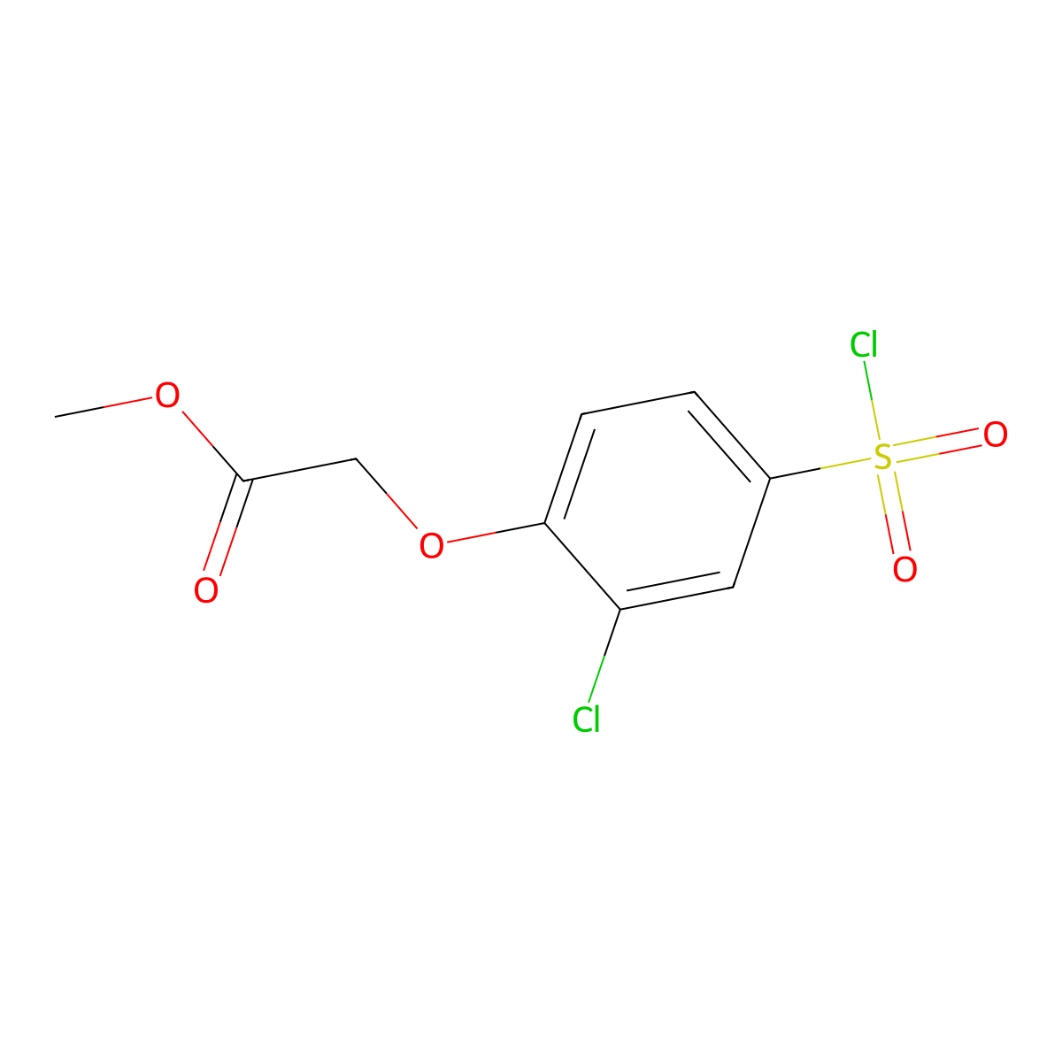 Methyl 2-(2-chloro-4-(chlorosulfonyl)phenoxy)acetate molecular structure, CAS 56077-84-0
