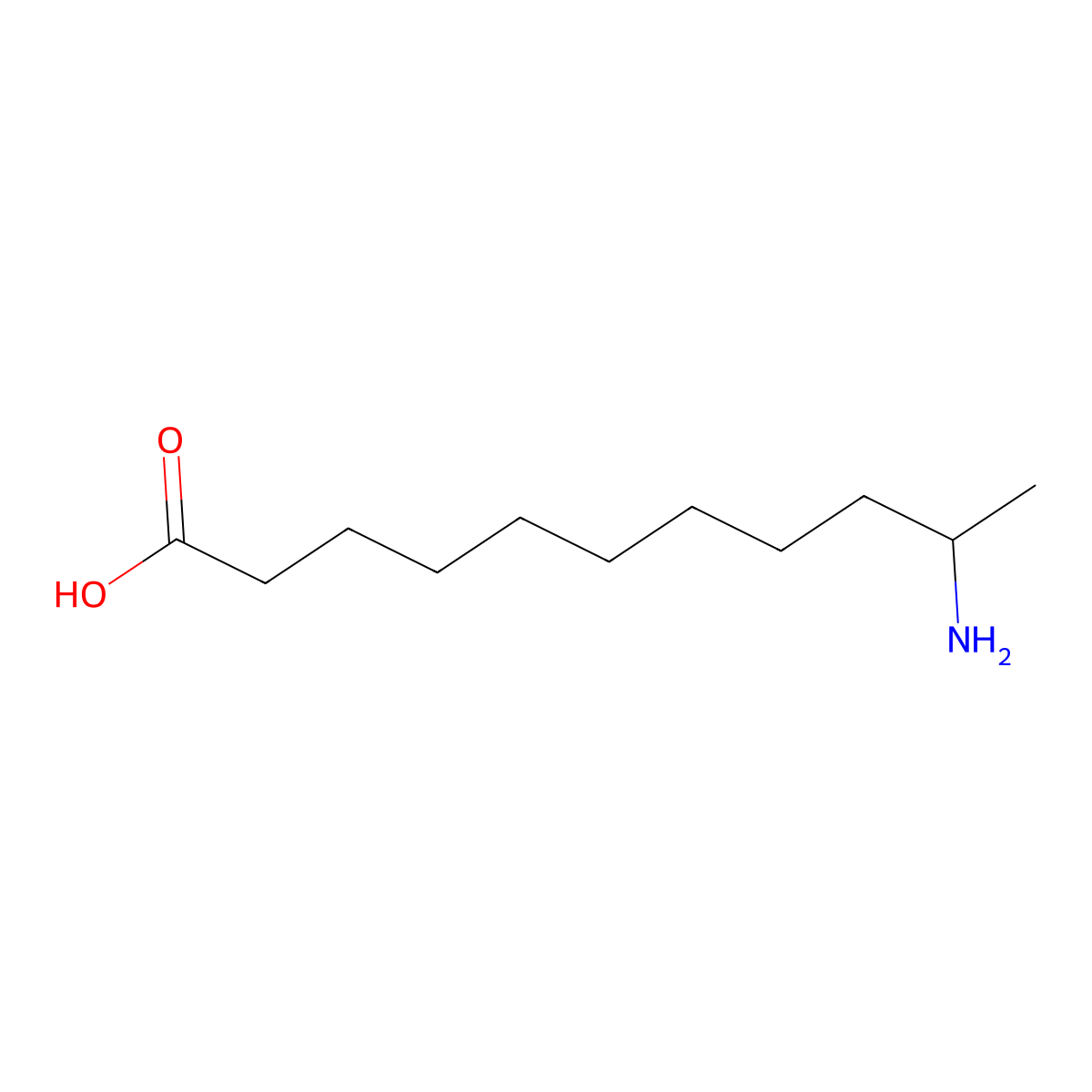 10-aminoundecanoic Acid molecular structure, CAS 56078-10-5