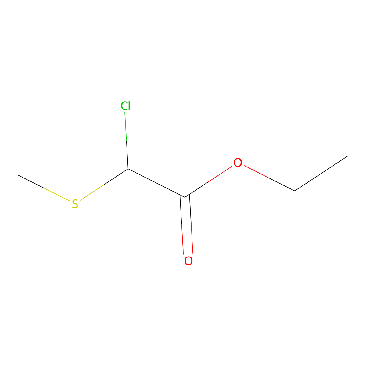 Ethyl 2-chloro-2-(methylsulfanyl)acetate molecular structure, CAS 56078-31-0