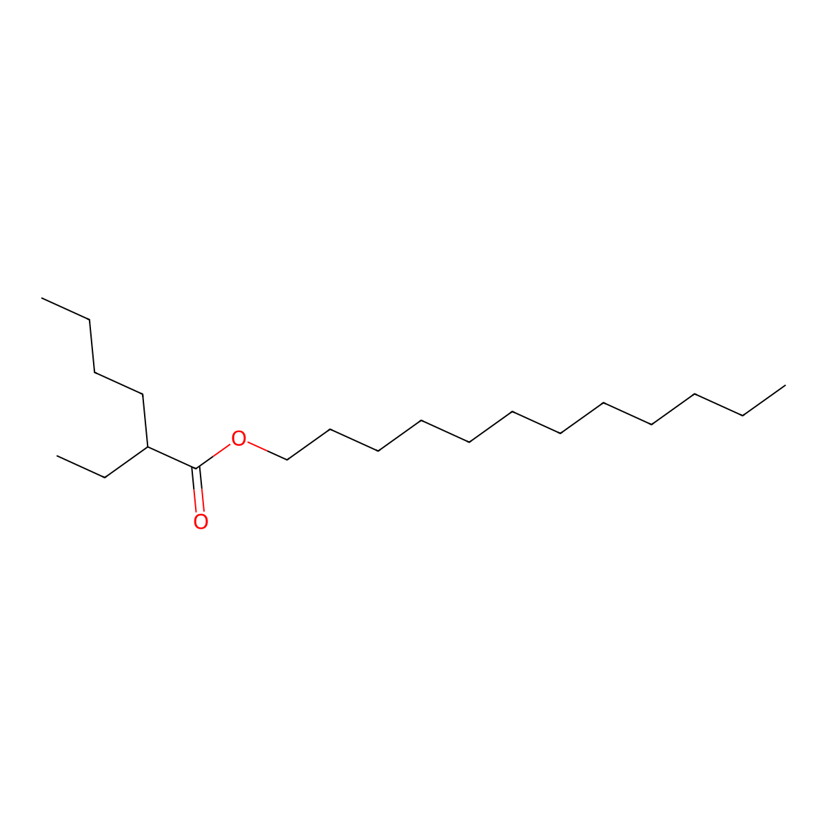 Dodecyl 2-ethylhexanoate molecular structure, CAS 56078-38-7